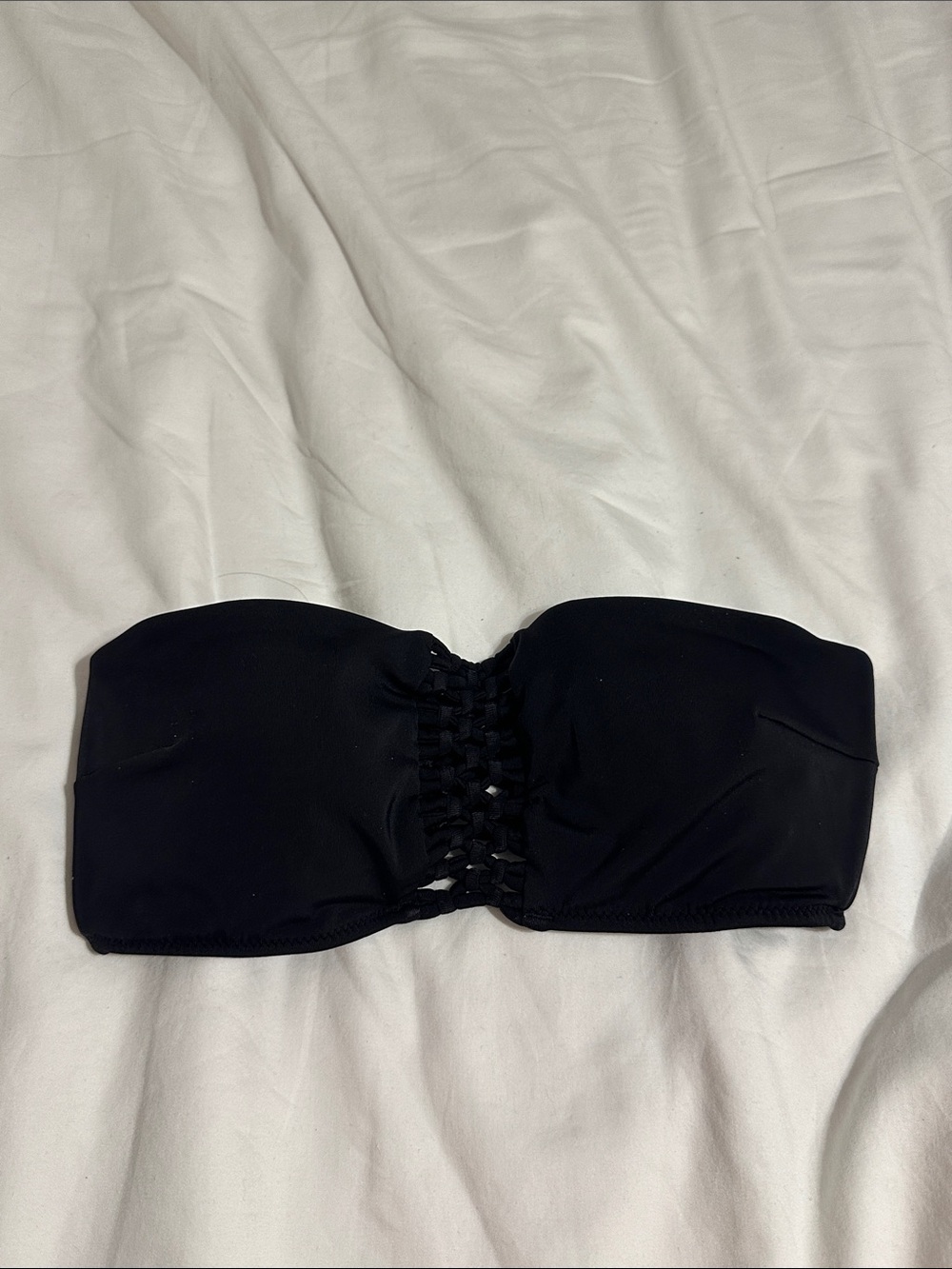 Victoria's Secret Black Strapless Bandeau bikini top